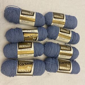Lot of 8 Skeins CARIOCA Bernat Yarn Pottery Blue 1.75 oz DISCONTINUED